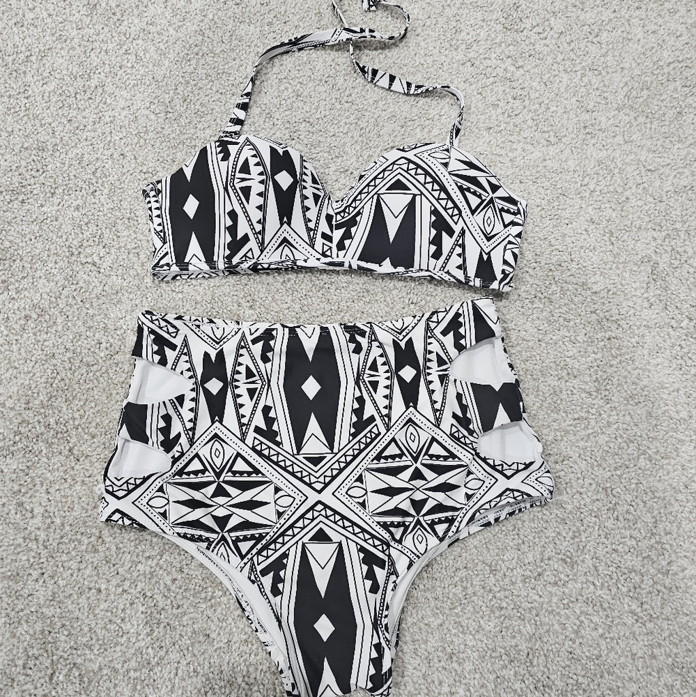High waisted 2 piece bathing suit - Picture 3 of 5